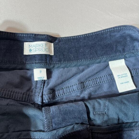 Market & Spruce Corduroy Pant High Rise Straight Women’s Size 10 Navy NWT - Picture 4 of 9